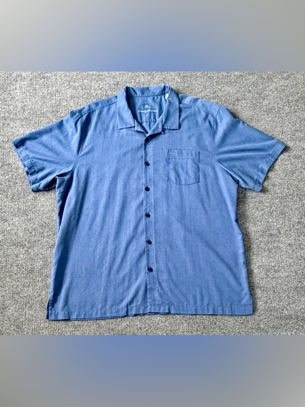 Tommy Bahama IslandZone Silk Blend Shirt 2XLT Blue Short Sleeve Big Tall